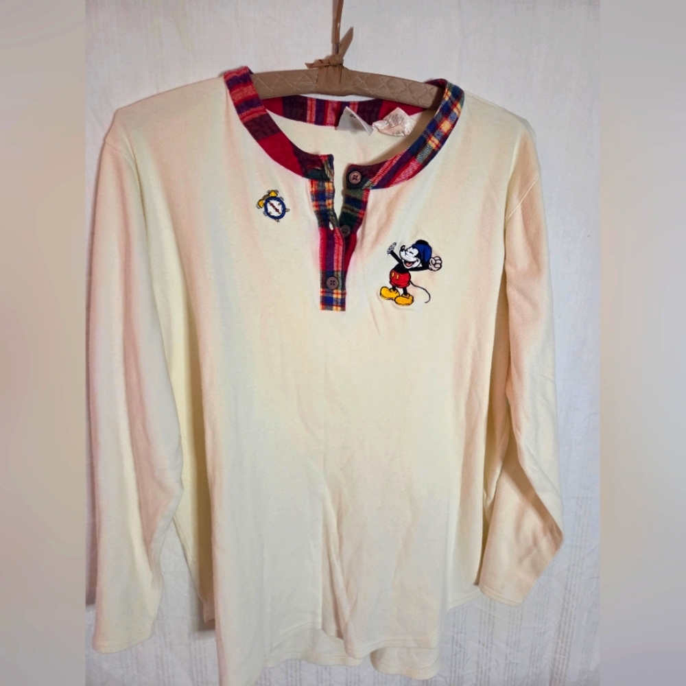Mickey Mouse Cream Pajama Shirt
